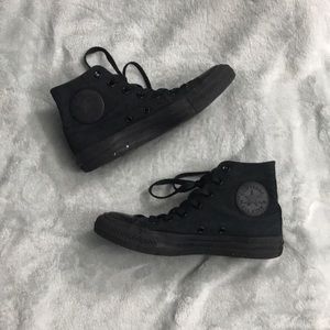 High top all black converse